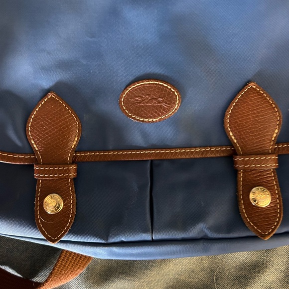 Longchamp Blue and Brown Messenger Bag - Picture 2 of 5
